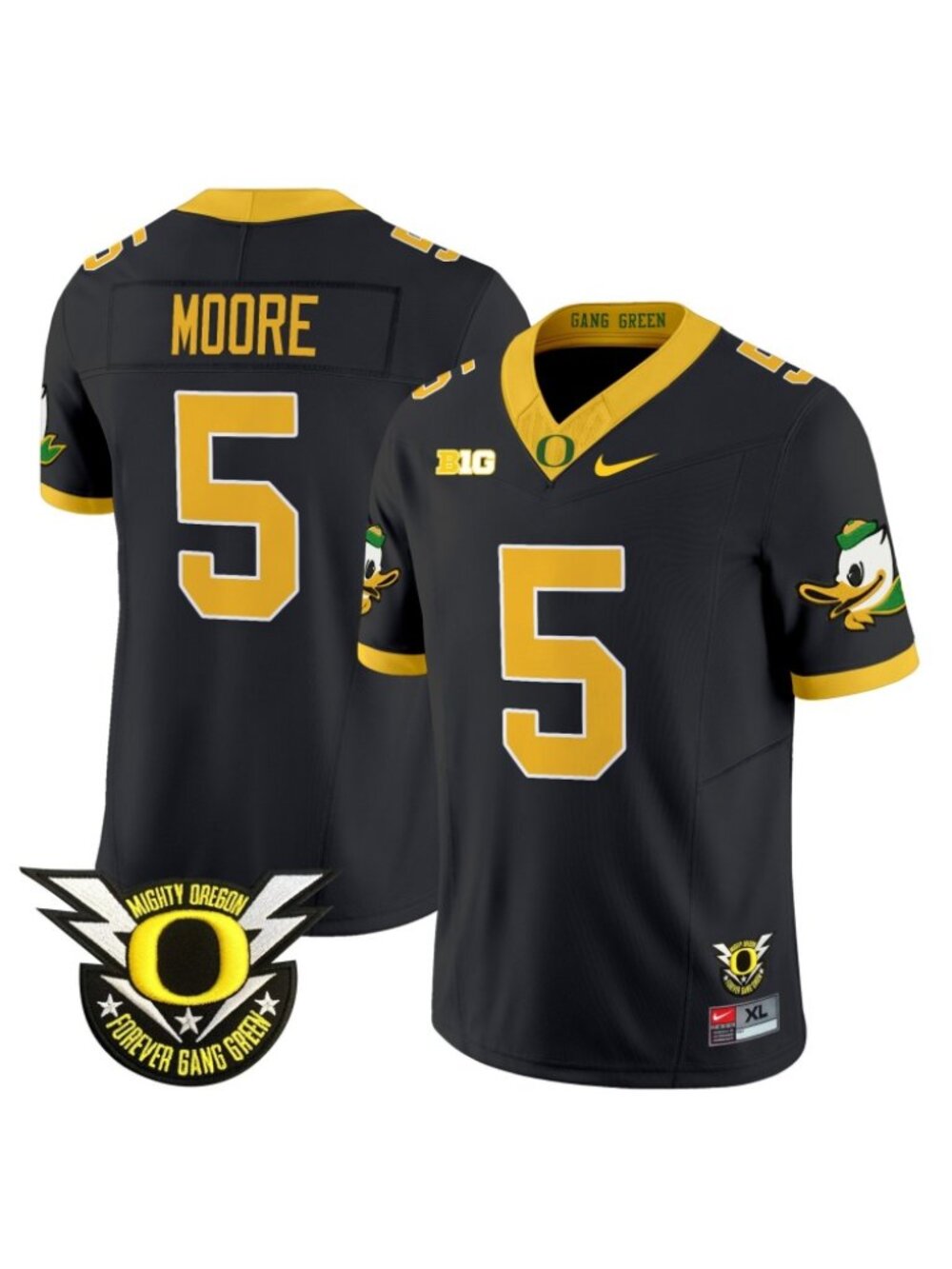 Kids Youths Dante Moore Stitched Vapor Black Jersey